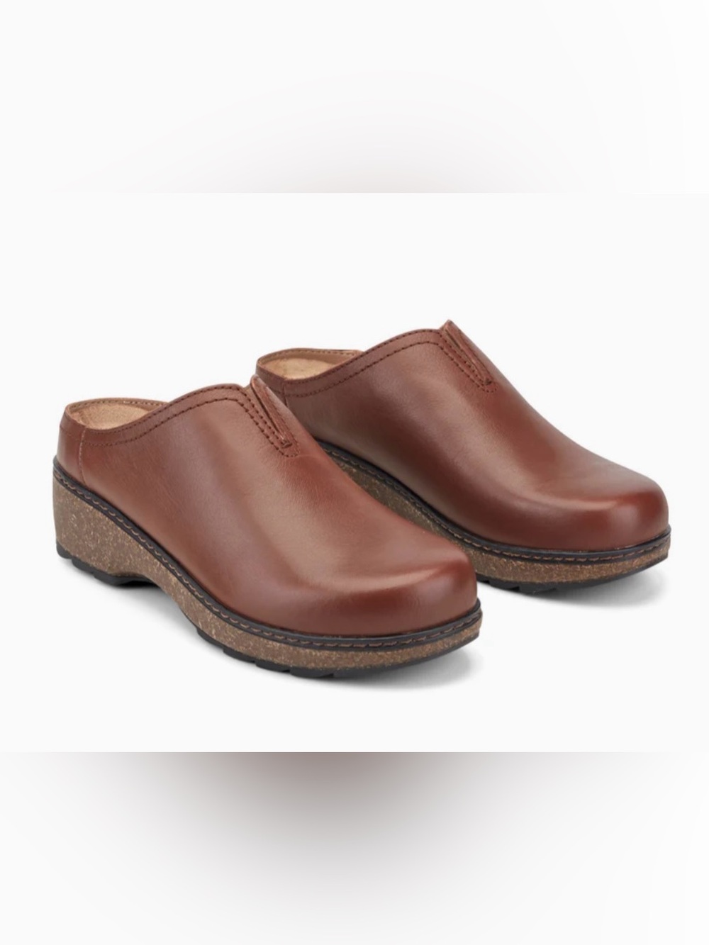Earth Women's Brown Leather Slip-On Mules